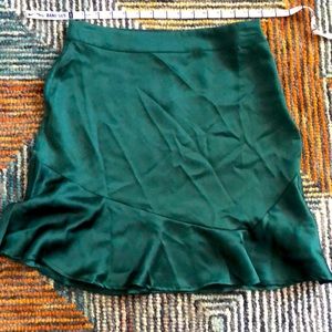 Sincerely Jules emerald green silk skirt.